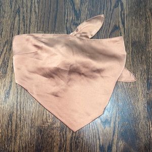 Rose gold silk tie cropped bandaeu top